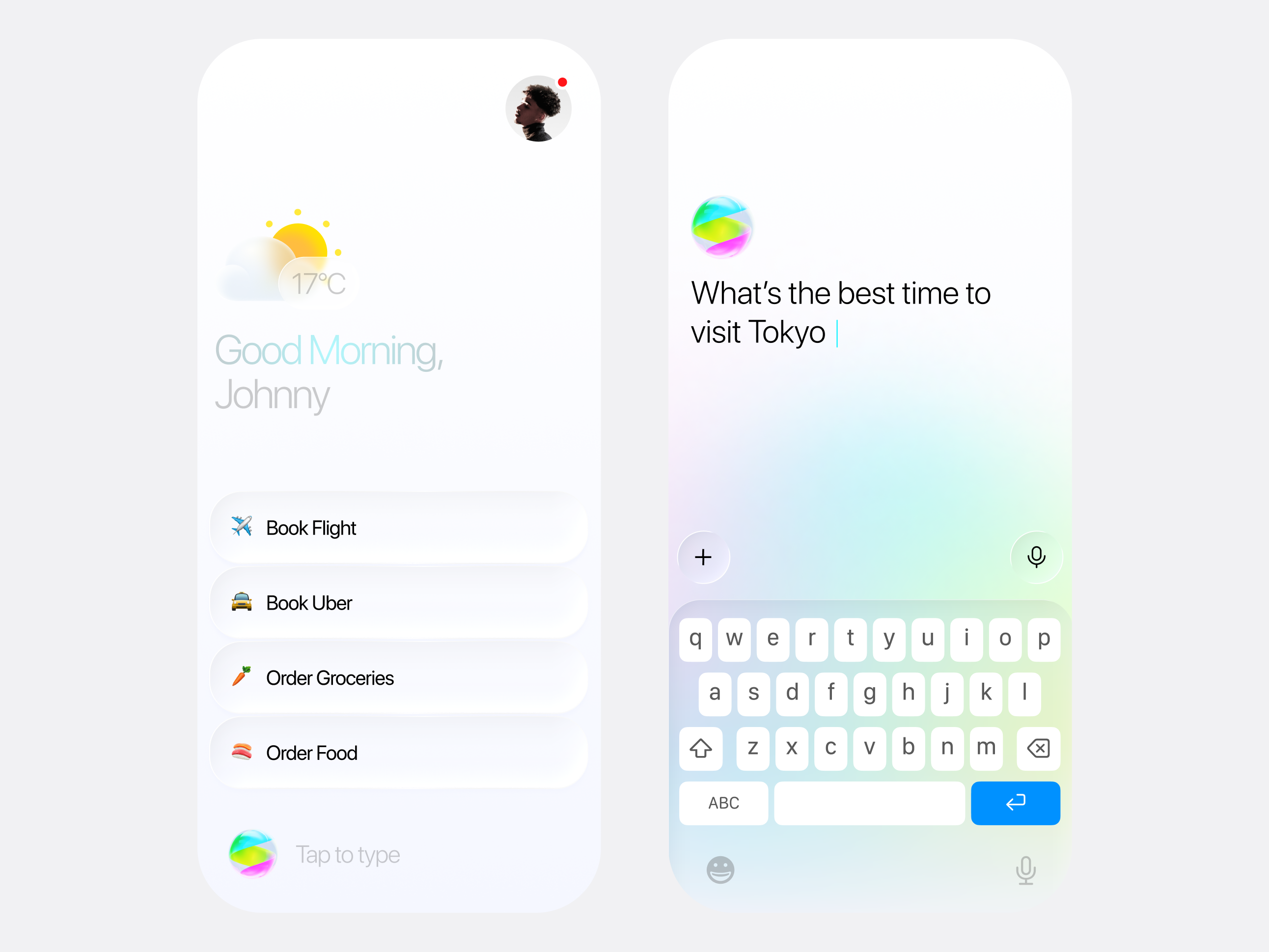 AI Assistant App - Light Mode UI Design by AmazingUI ai ai app ai assistant ai design ai interface ai mobile ai product ai ui ai ux assistant chatgpt gemini gradient light light mode mobile mobile app typing ui