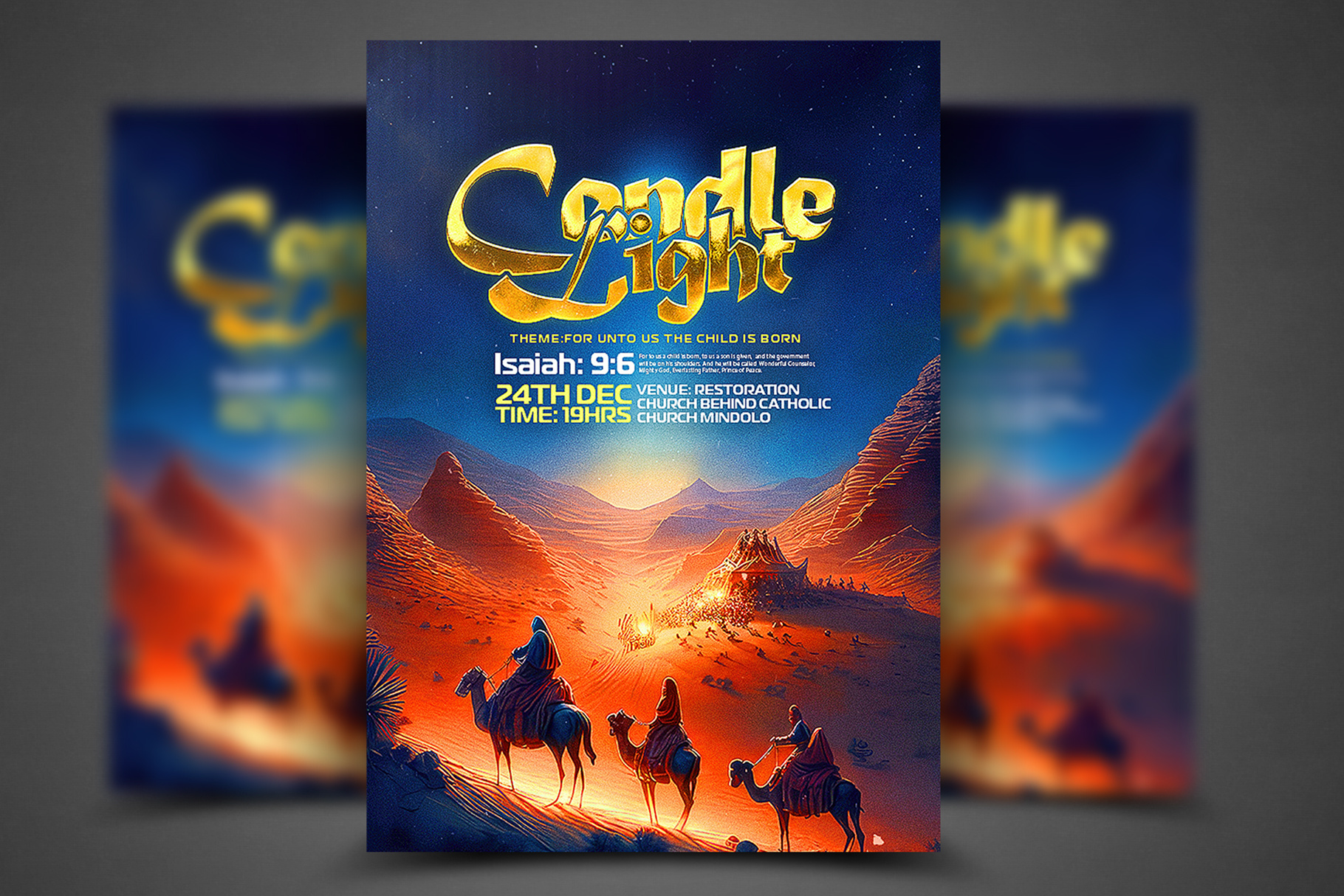 Example of Candlelight service flyer template