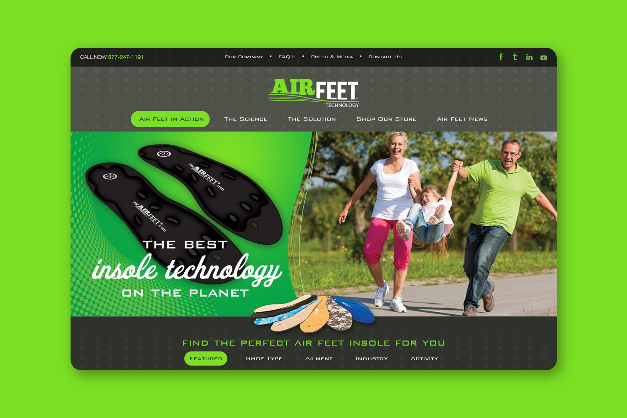 Shoe Insole Landing Page Design bols clean comfort creative design digital fashion funnel marketing graphic design green homepage insole landing page modern print professional shoe technology web design website design
