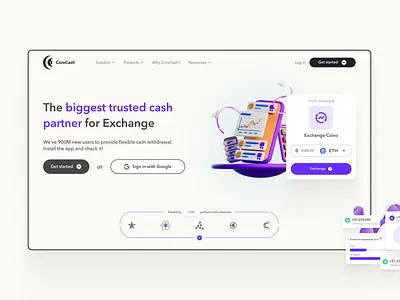 Crypro Exchange web - Concept app autolayout btc buttons cards clean crypto cryptolandingpage figma hero landing page uiux web3 webdesign