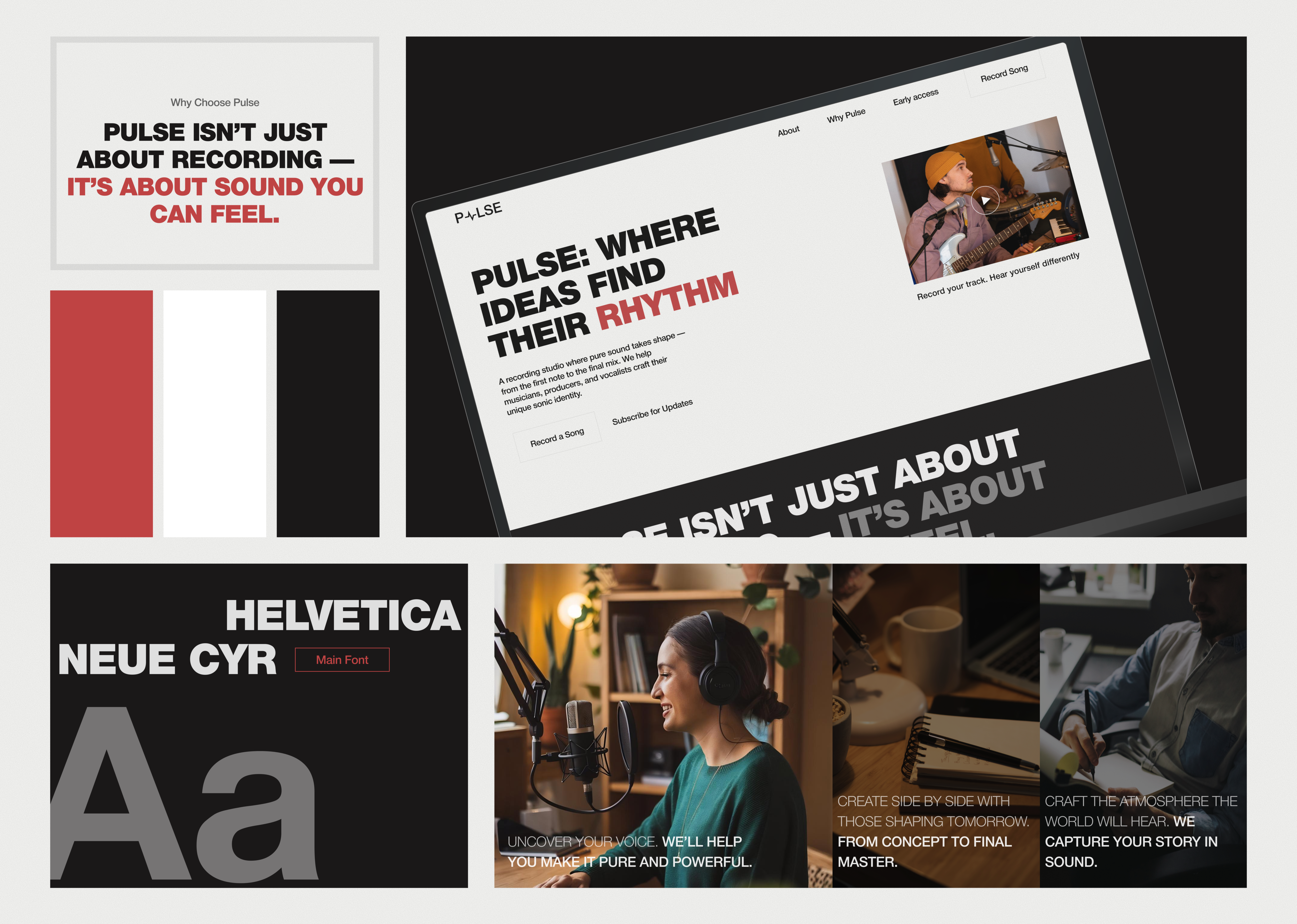 PULSE — Recording Studio branding design illustration logo marketing sounds ui ux web website