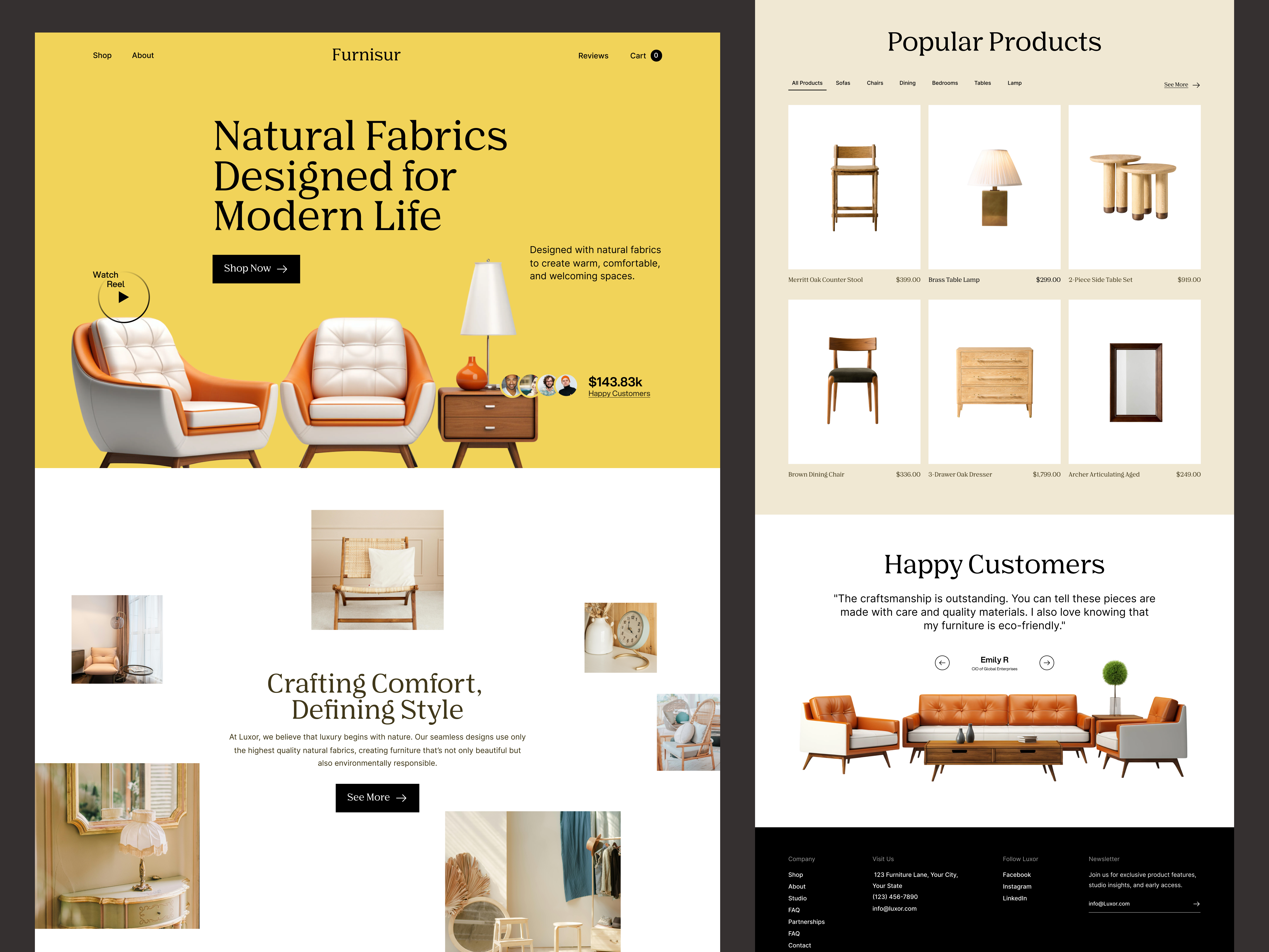 Furniture Website clean ui design inspiration ecommerce ecommerce design ecommerce website furniture furniture website home decor landing page minimal design modern modern website ui uiux ux web design website design