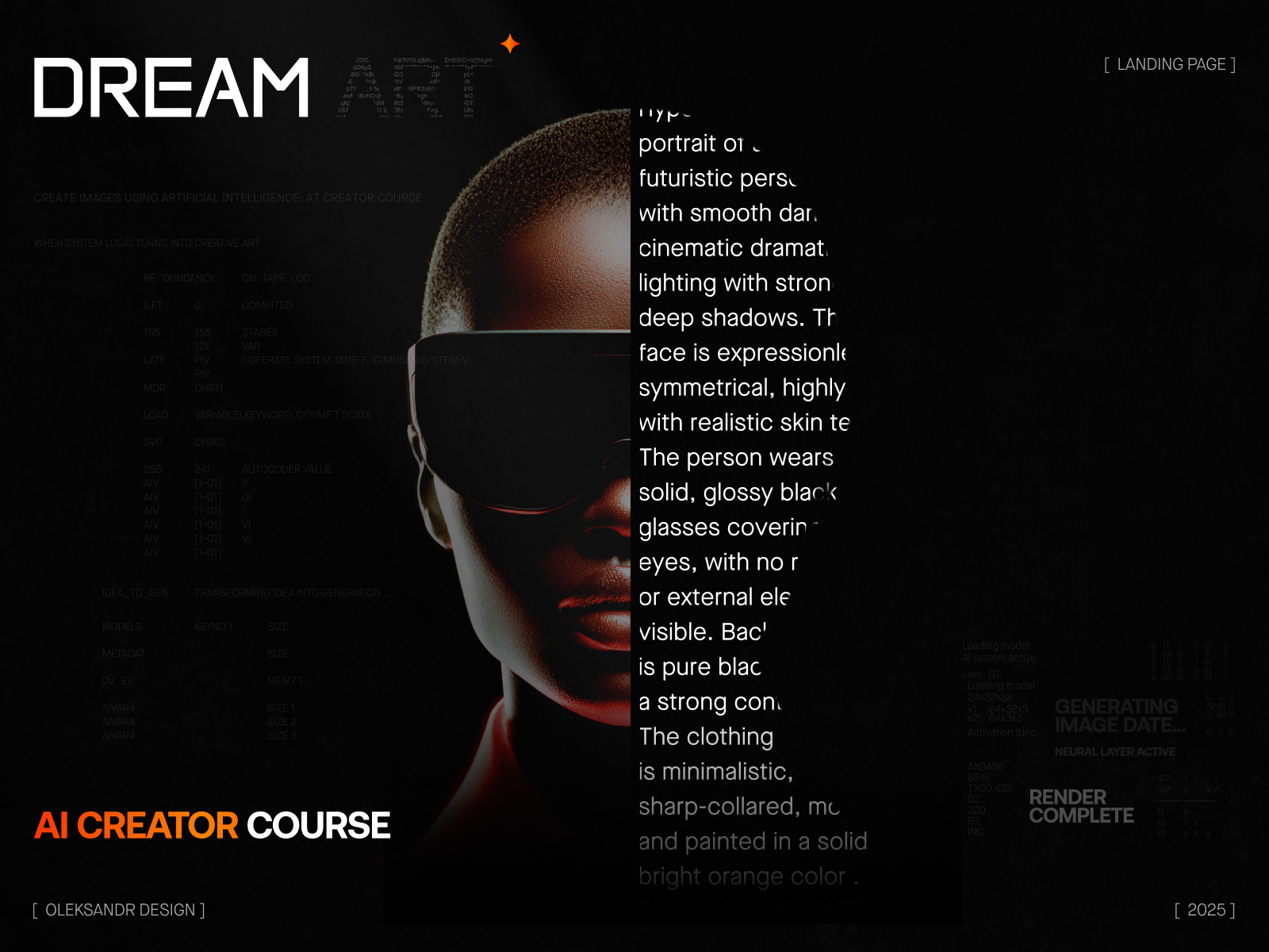 Dream Art - AI Course Landing Page UI/UX Design ai animation branding course creative design digital art education figmadesign graphic design landing page minimalism modern design motion graphics online course portfolio responsive design uiux web design website