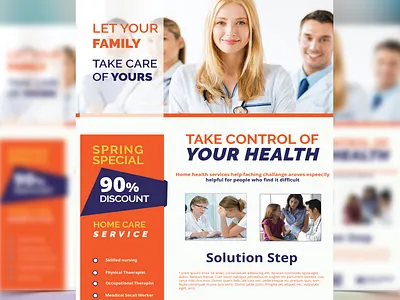 Medical Flyer Design | Take Control of Your Health behance portfolio branding design facebook ad family healthcare graphic design healthcare branding illustration marketing medical advertising medical marketing patient care design wellness flyer
