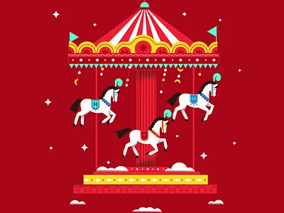 Festive Carousel animation carousel cartoon children chistmas fairytale festive holidays horse illustration motion design musicbox new year winter