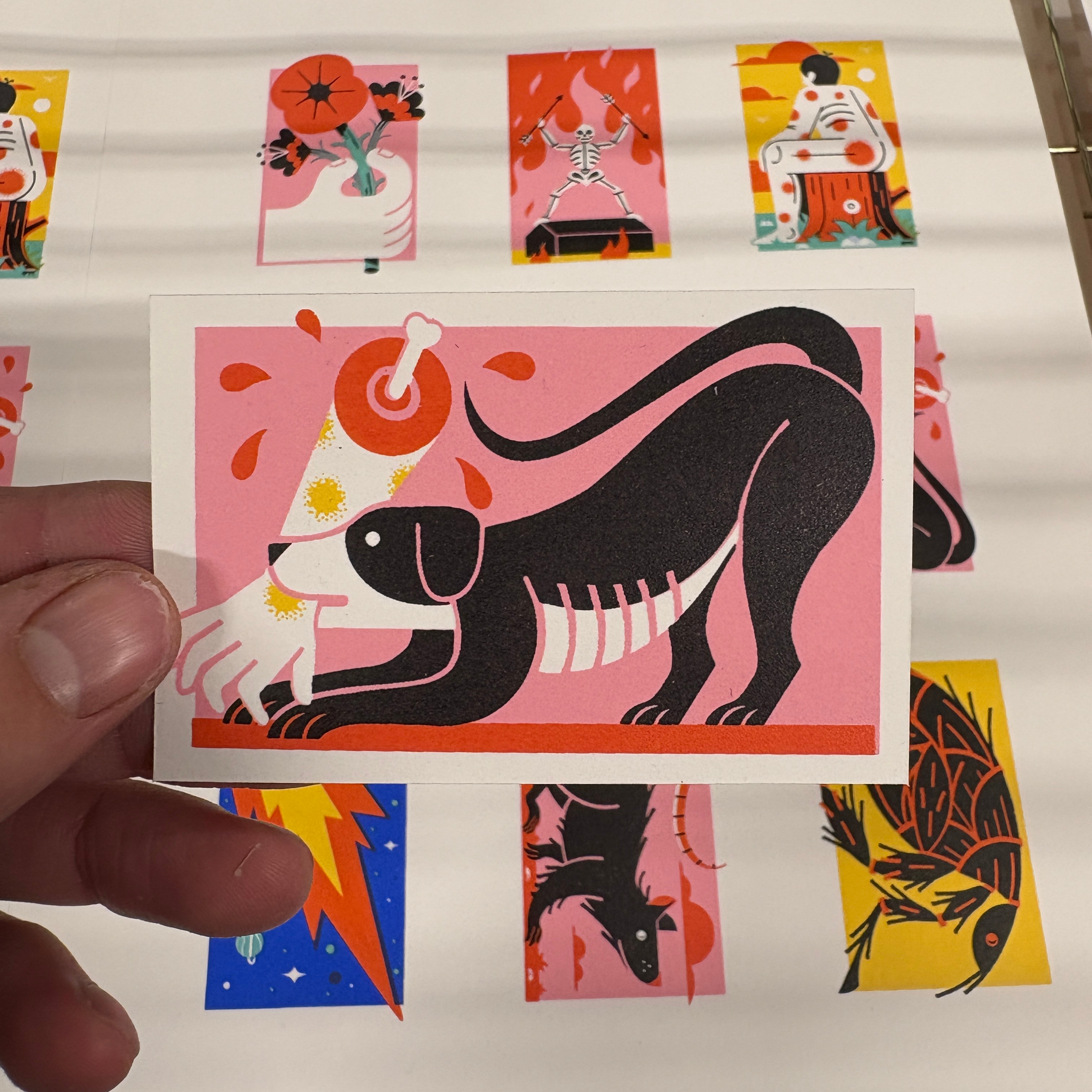 Hound Mini Screen print colour design editorial illustration print print making screen print