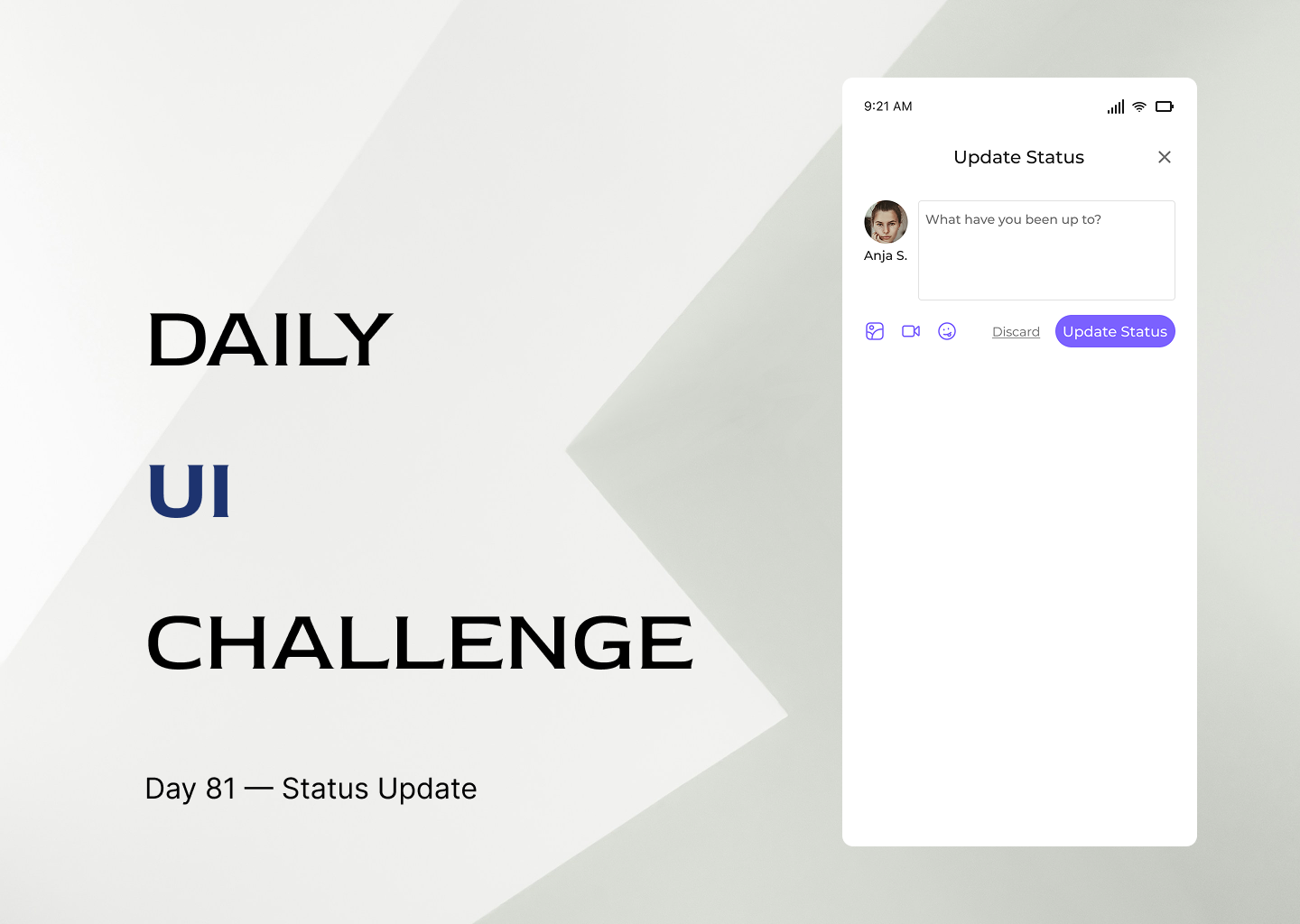 Daily UI · Challenge 81: Status Update dailyui design status update ui