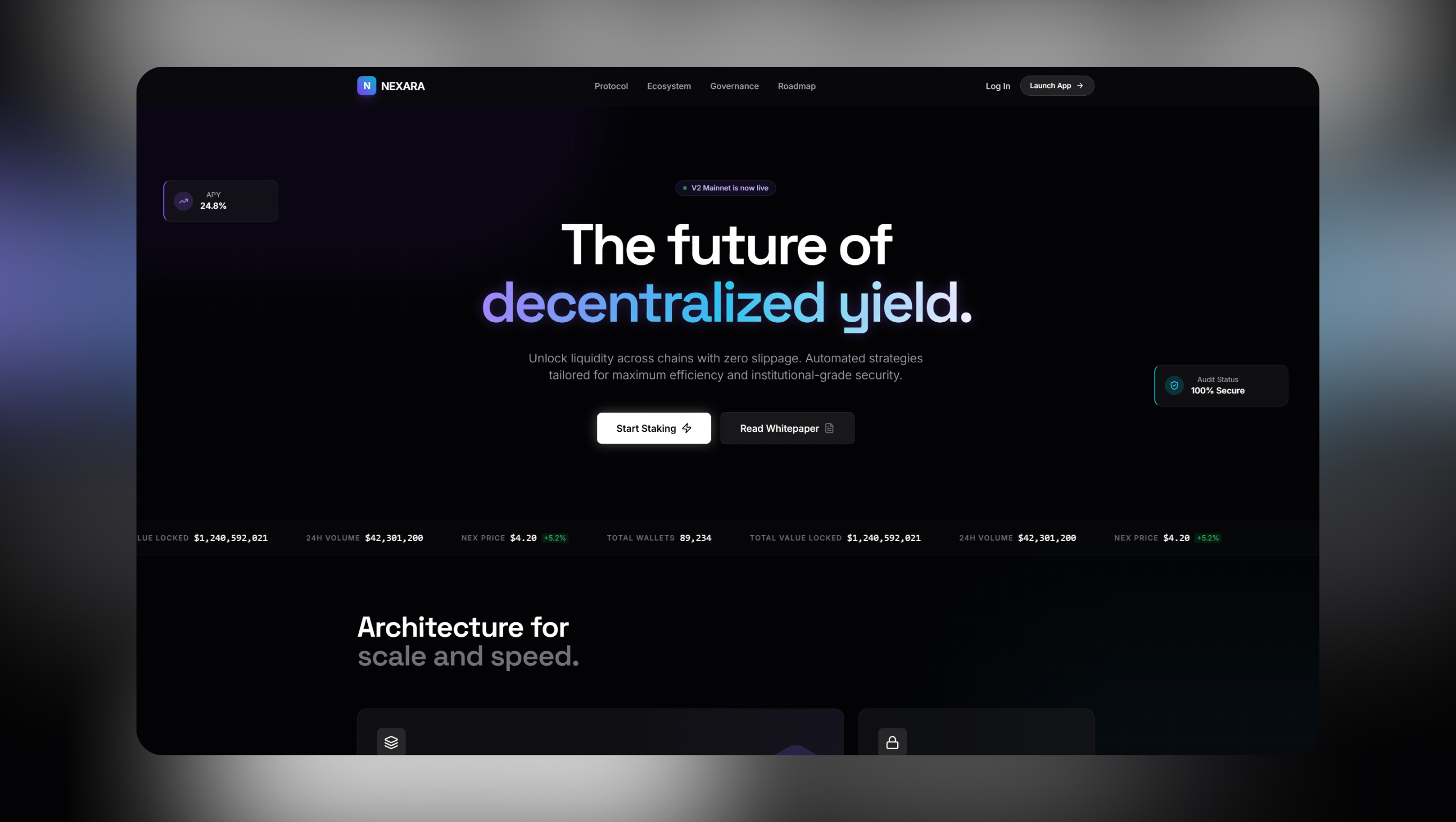 Crypto Landing Page Design animation branding crypto website cryptocurrency dark theme futuristic gradient landing page ui uiux web web design web3 website