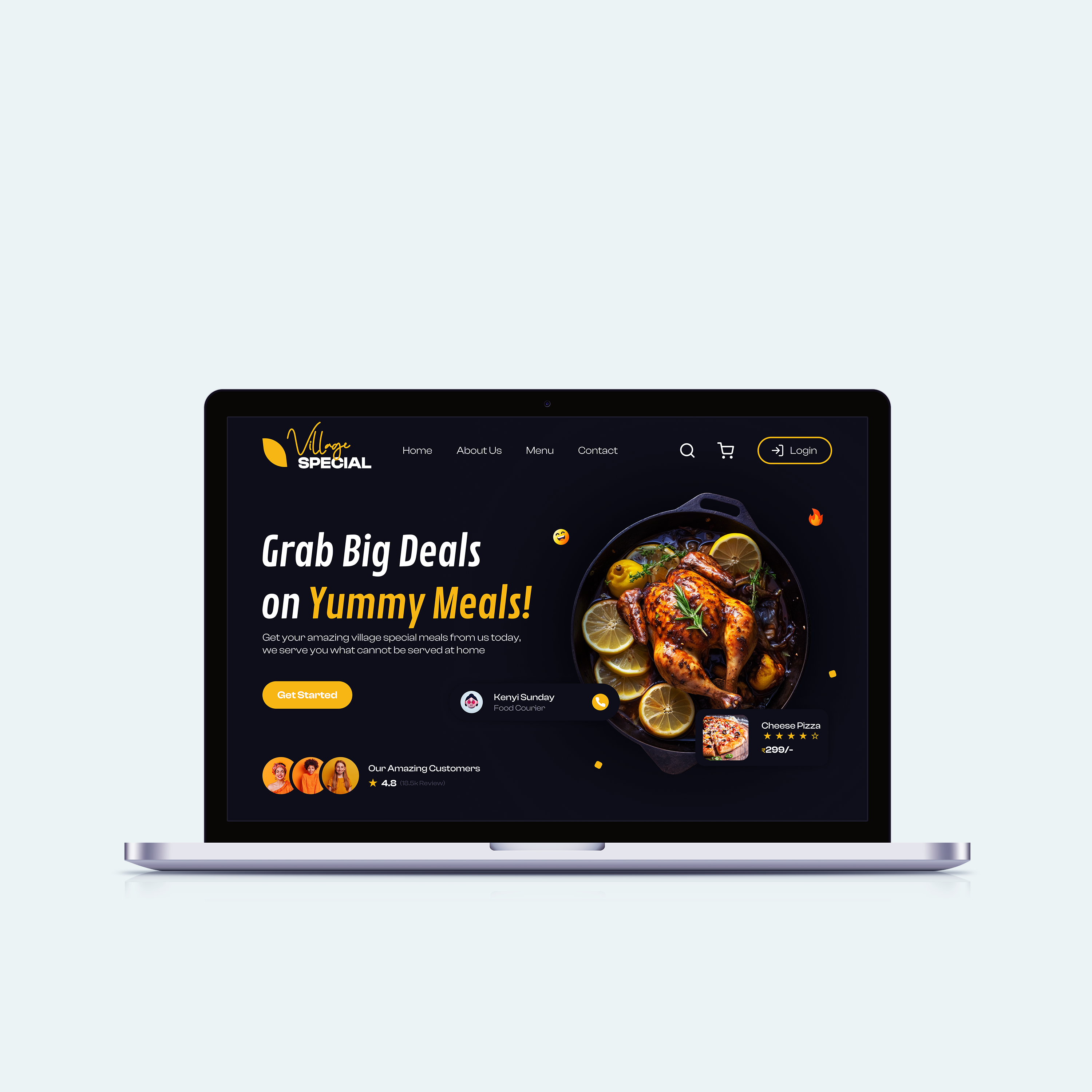 Village Special: Food Website animation food interaction landingpage product design samuel olanrewaju ui ux village website