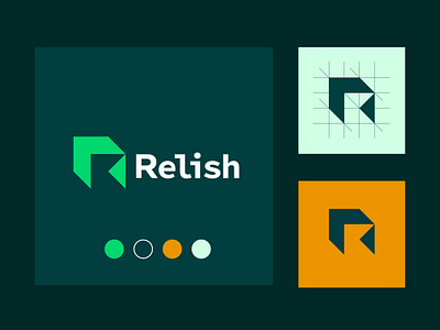 Relish - Logo Design (Rebound shot) bookmarkr logo branding design graphic design icon identity illustration logo logo concept logo designer logo grid logo idea logodesign minimal logo minimal logo print r logo ui vector