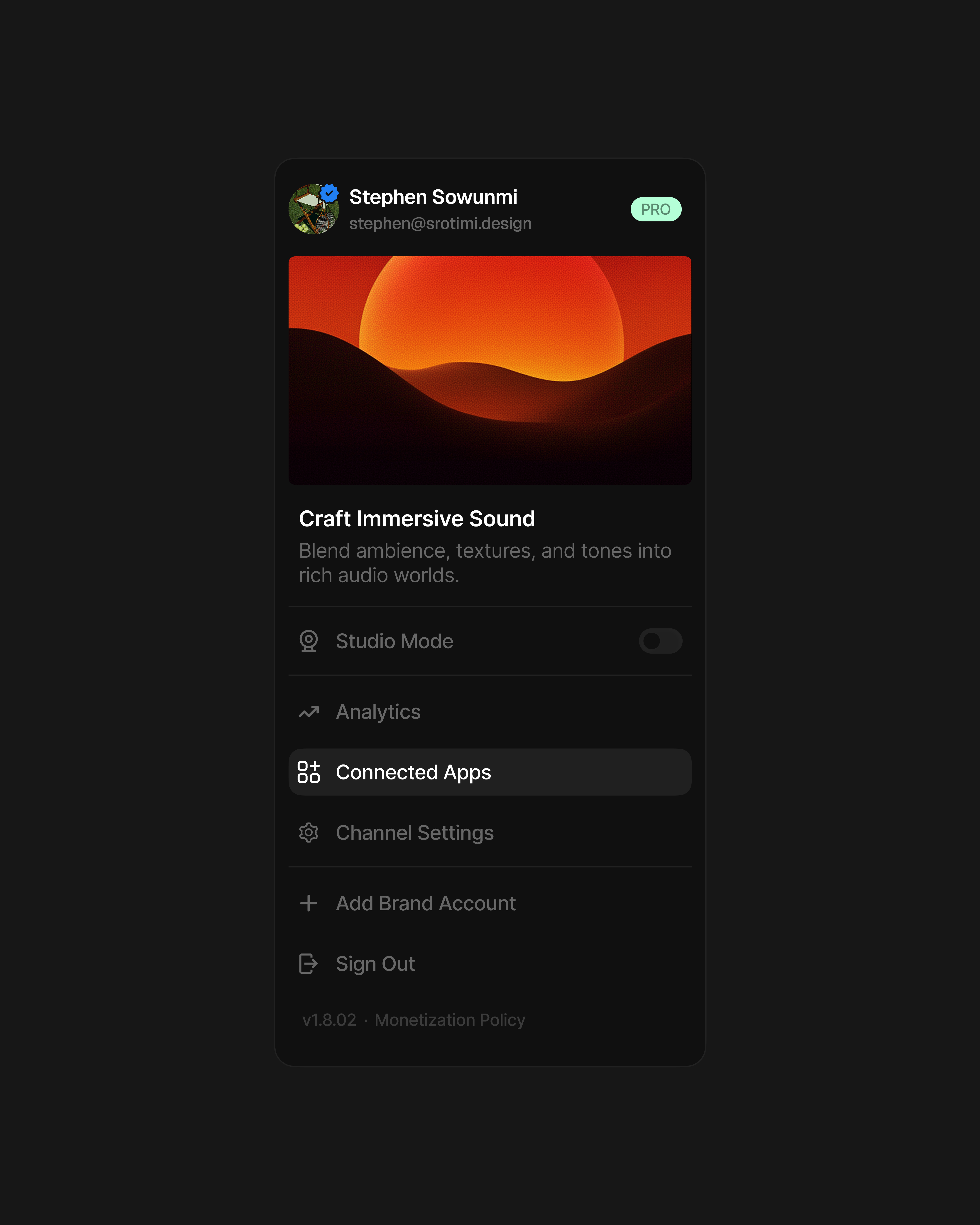 Profile UI Widget ai clean fintech minimal startup tech ui design