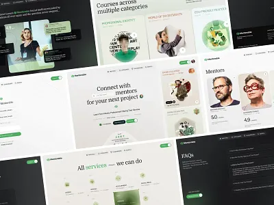 Learning & Mentorship Landing Page creative design distance learning e learning edtech education platform educational website elearning landing page learning platform mentor mentor hub online lessons online school saas design teach online tech videochat