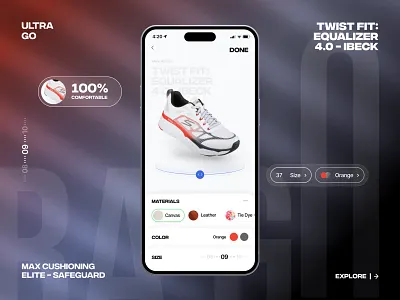 Sneaker Customization App — Ultra Go 3d animation branding graphic design logo motion graphics ui