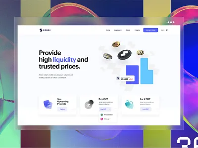 Crypto Exchange Landing — ZIPMEX 3d animation branding graphic design logo motion graphics ui