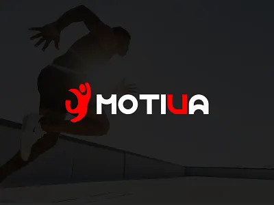 Motiua logo design action confidence discipline drive endurance energy fitness focus growth mindset motivation movement passion power progress speed sports strength success