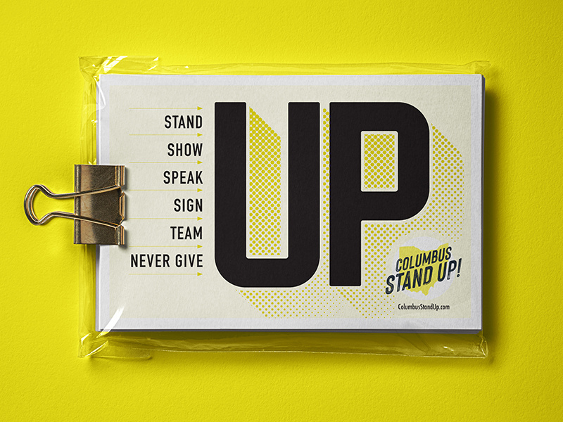 Columbus Stand Up! Postcards design graphic design postcard vote