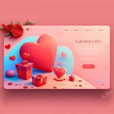 Valentine's Day landing page. concept day design figma illustration interface ui uidesign ux valentines