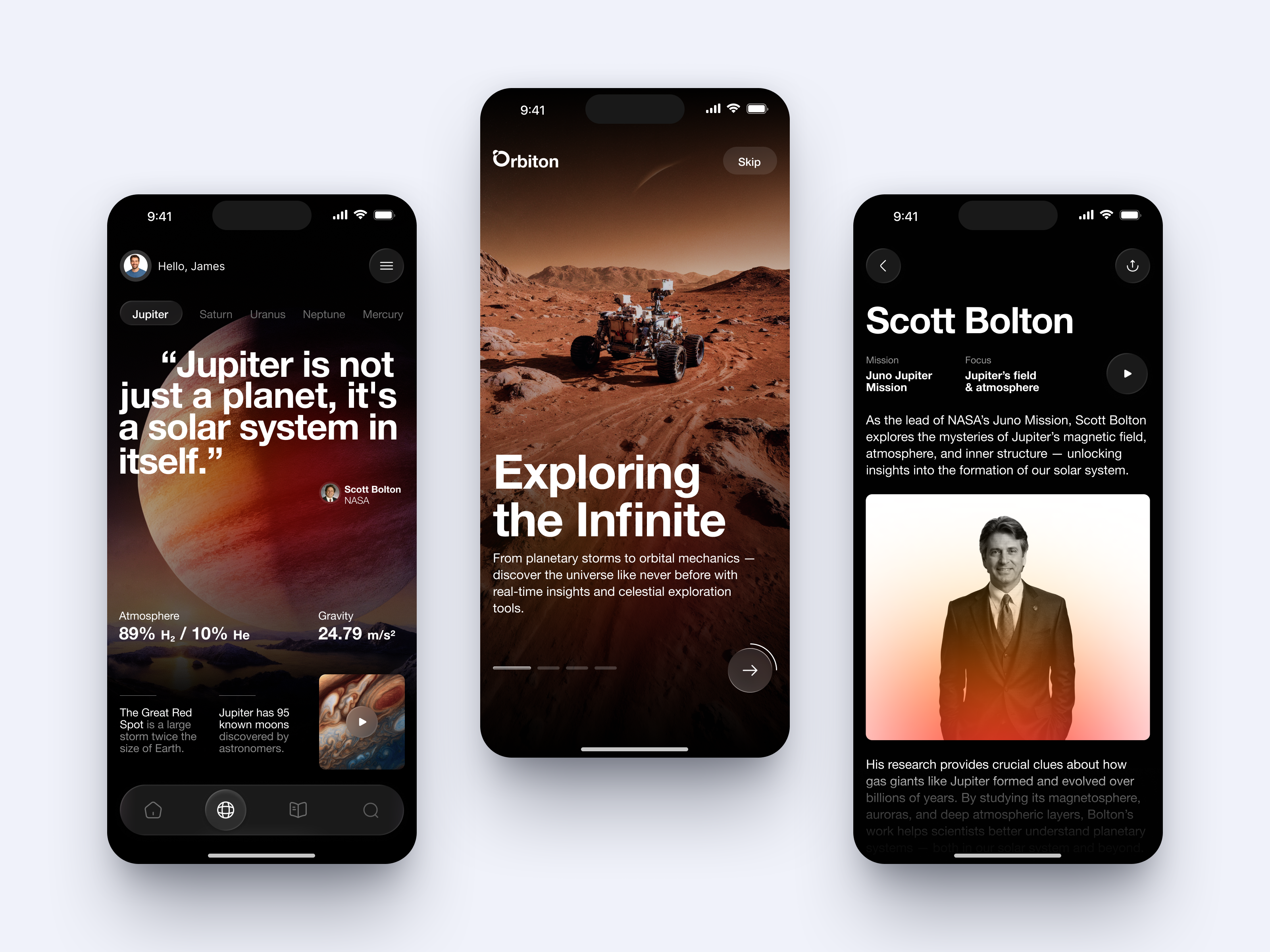 Еducational Mobile App Design About Space Exploration app design application application design design interface ios app ios app design mobile mobile app mobile app design product service startup ui uiux ux