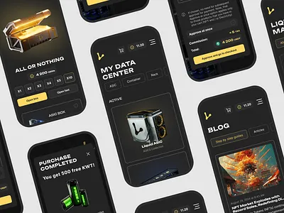 Liquid Mining app application asic container graphic design mining mobile ui ux web