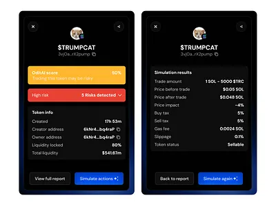 AI trade simulation modals cryptocurrency ui uiux
