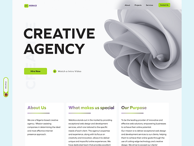 Creative Agency Landing Page agency creative landingpage presentation productdesign ui uiux web