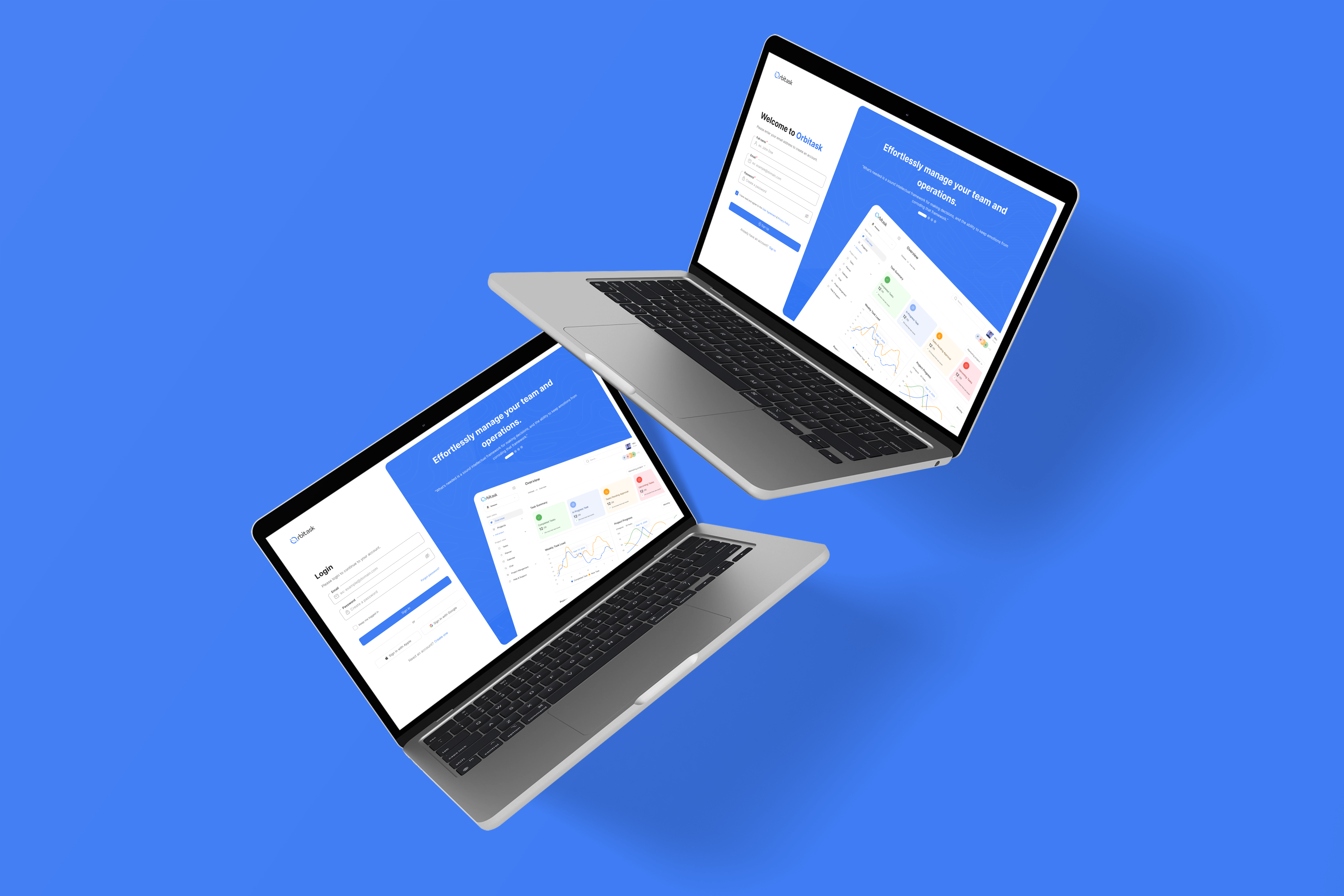 Orbitask-Login & Sign Up branding dashboard design graphic design login modern orbitask sas sign in sign up ui