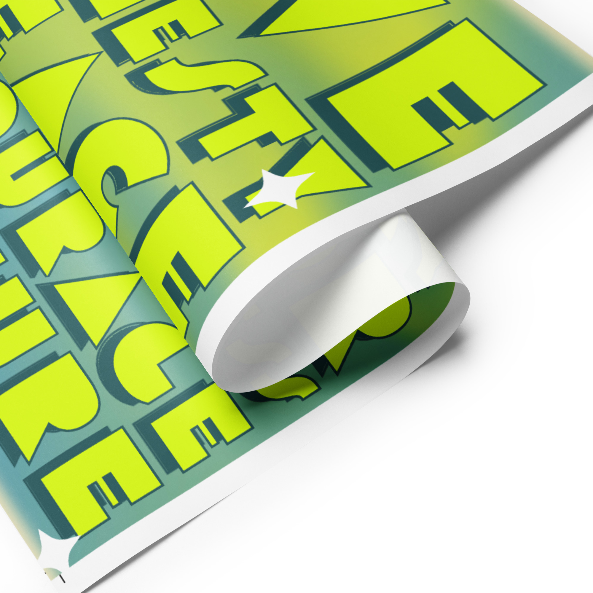 Wrapping Paper | Poster Design adobe adobe express branding canva closeup design festival season gift paper graphic design green holiday season mockup poster design print design print on demand vector visual design wrapping paper yellow