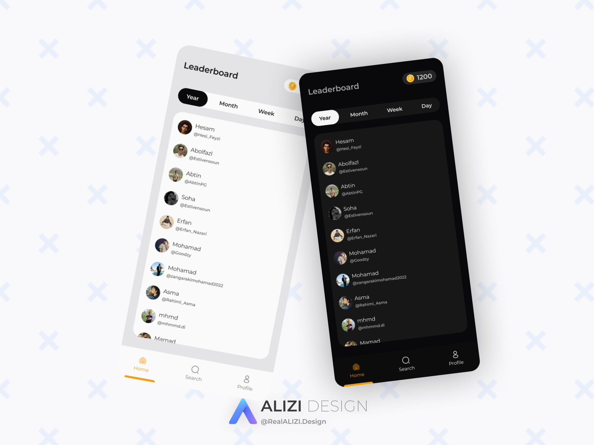 Leaderboard Page appmobile mobileapp desifn ui