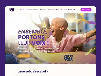 2500 voix - Cancer research group website cancer research group hero banner ui website