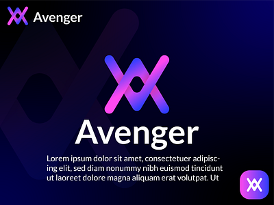 Avenger abstract gradient Logo Design Concept 3d abstract logo avenger logo brand identity branding colorful logo creative logo gradient logo graphic design illustration letter logo logo logo design