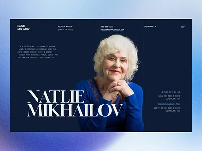 Elegant Personal Portfolio Web Design for Authors author author branding author website branding branding showcase creative creative design elegant elegant typography minimalist minimalist web design navy blue theme navyblue personal portfolio portfolio responsive responsive design single page layout typography webdesign