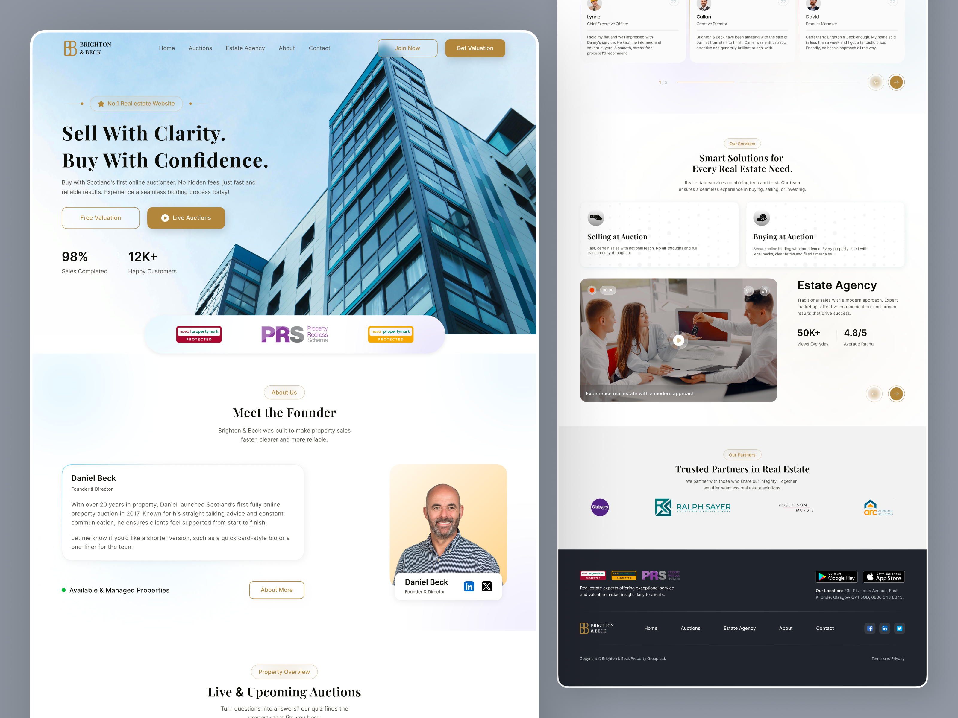 Real Estate Landing Page UI agency architecture business clean dashboard design figma landingpage minimal modern property propertylisting realestate realty ui uiux ux webdesign website webui