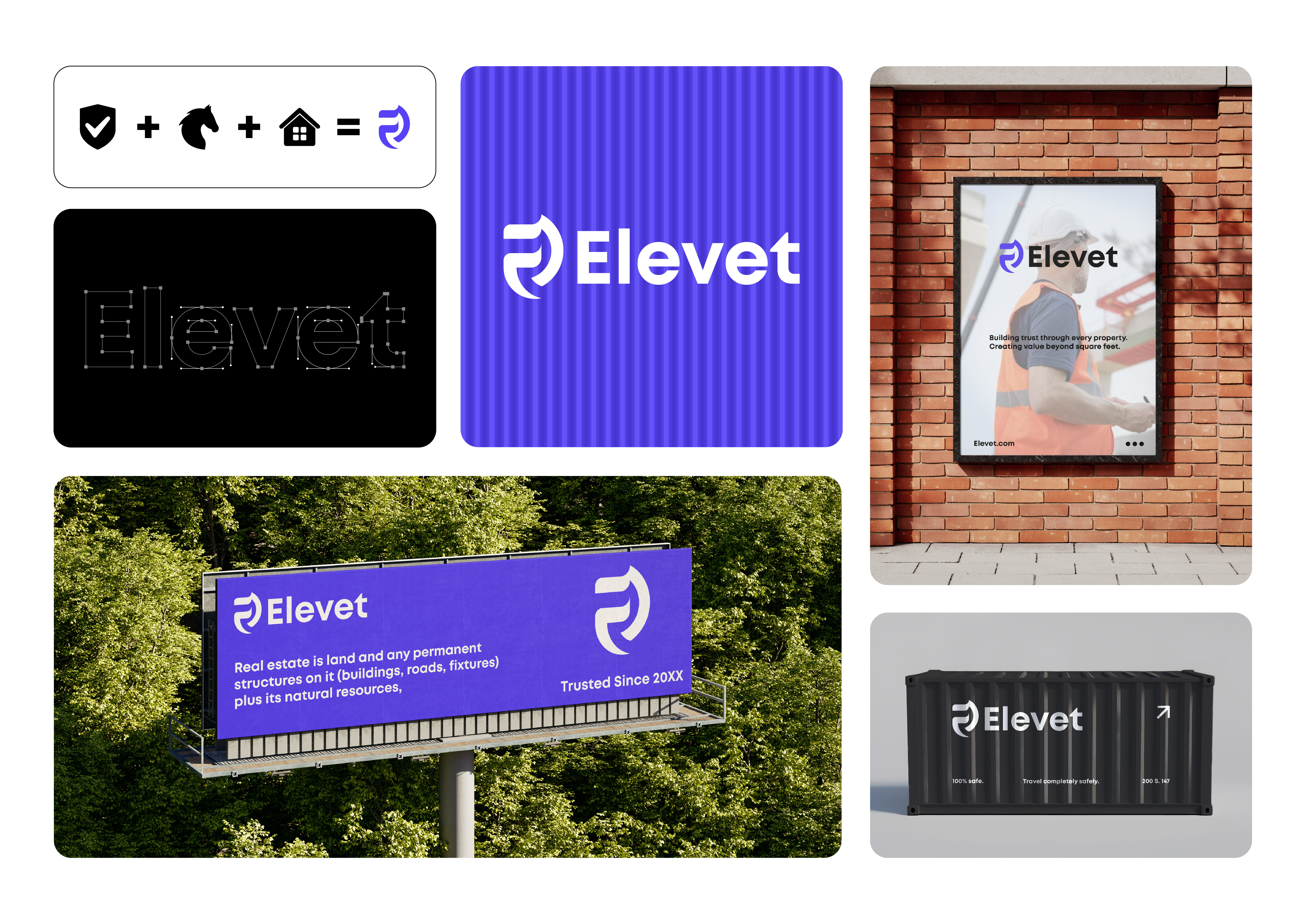 Elevet - Logo design & Brand identity apartment brand brand desginer brand designer brand dsigner brand identity conteiner contruction logo hourse power shape house shape logotype minimalist logo design modern property real estae branding real estate brand identiy real estate investor real estate logo branding real estate logo project realestate