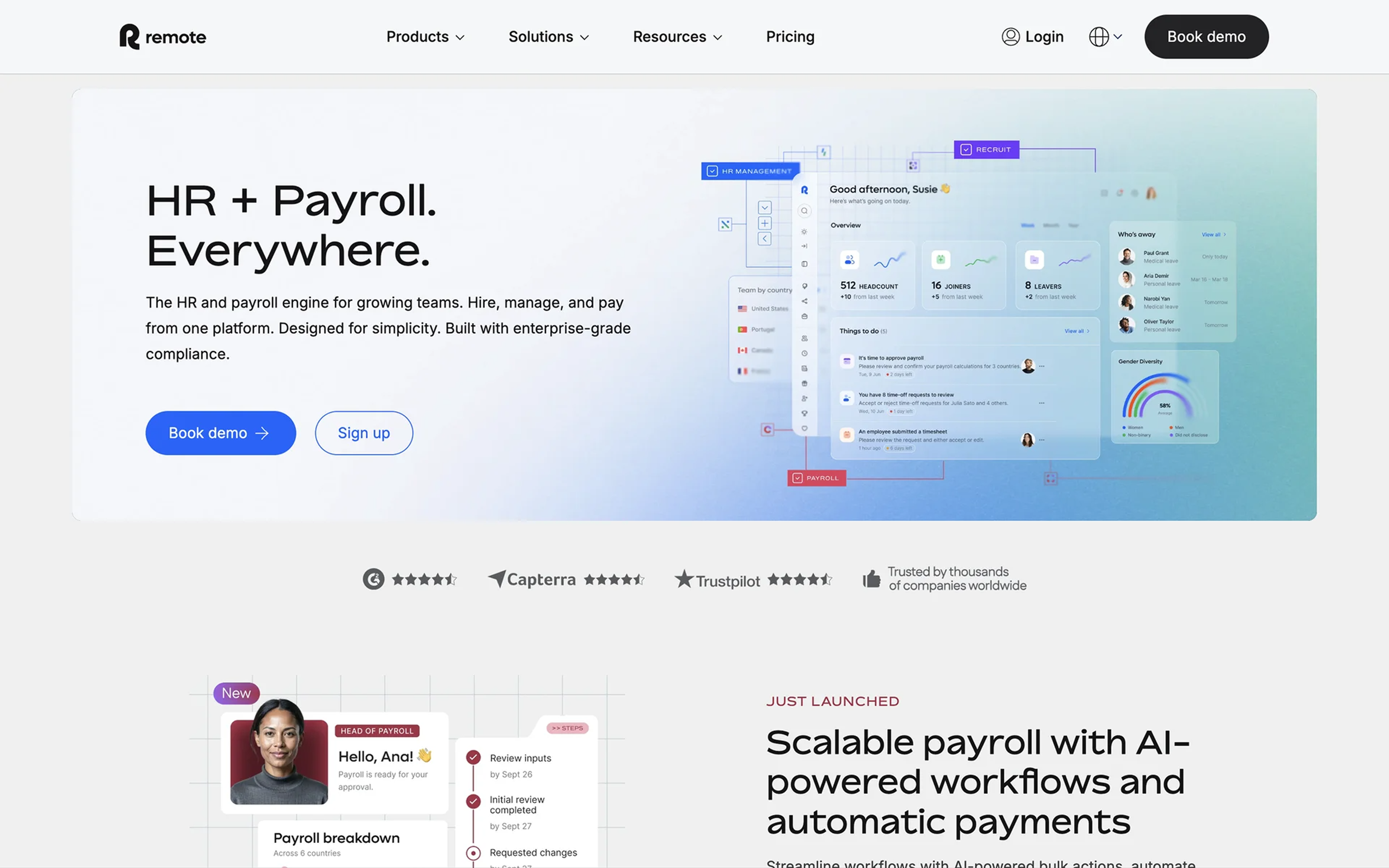 HR & Payroll Platform – SaaS Web App Dashboard