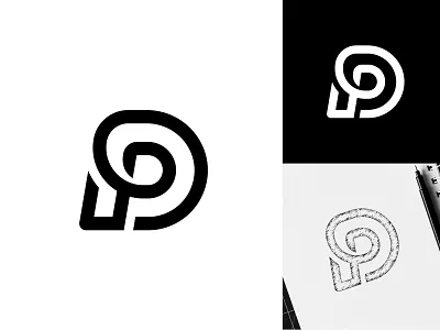 DP Letter Logo – Modern Minimalist Monogram Branding Identity app icon continuous line creative agency digital identity dp logo geometric design letter dp line art logo designer minimalist logo modern branding pd monogram personal branding spiral logo tech startup vector art
