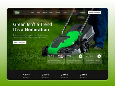 Gardening Care Landing Page Design backyard ideas business design gardening gardening serves grass group work hardscape homepage illustration landing page landscaper landscaping website lawn lawncare lawncarebusiness residential landscaping ui ux website design