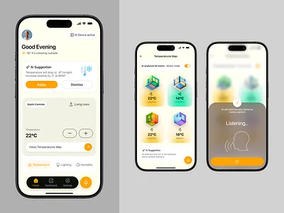 AI Smart Home App ai app application interface ios design iot mobile smart home smarthome ui ui design ux voice command