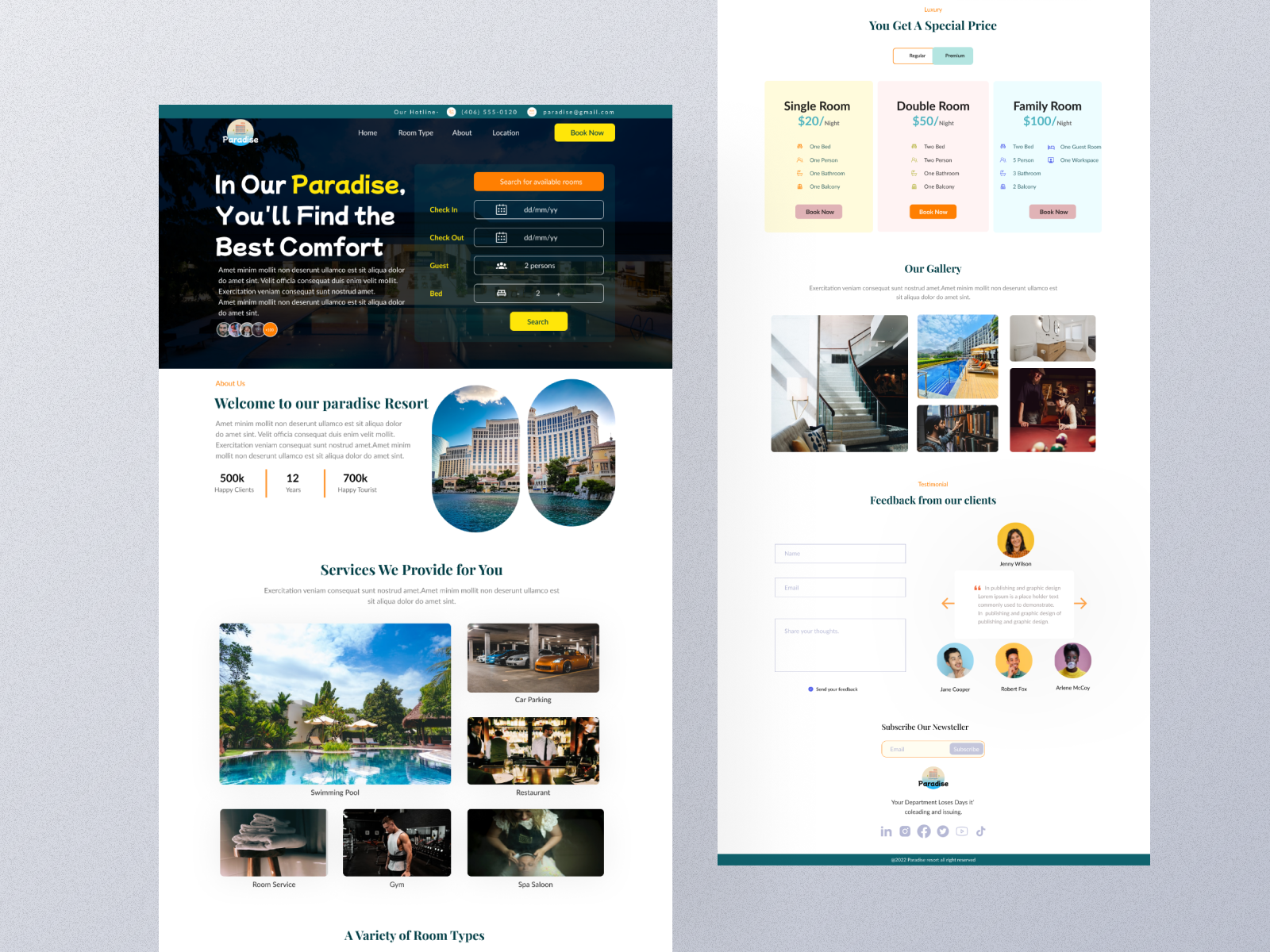 Web Site Design: Hotel Landing Page Design by Md. Sabbir Sikder on Dribbble