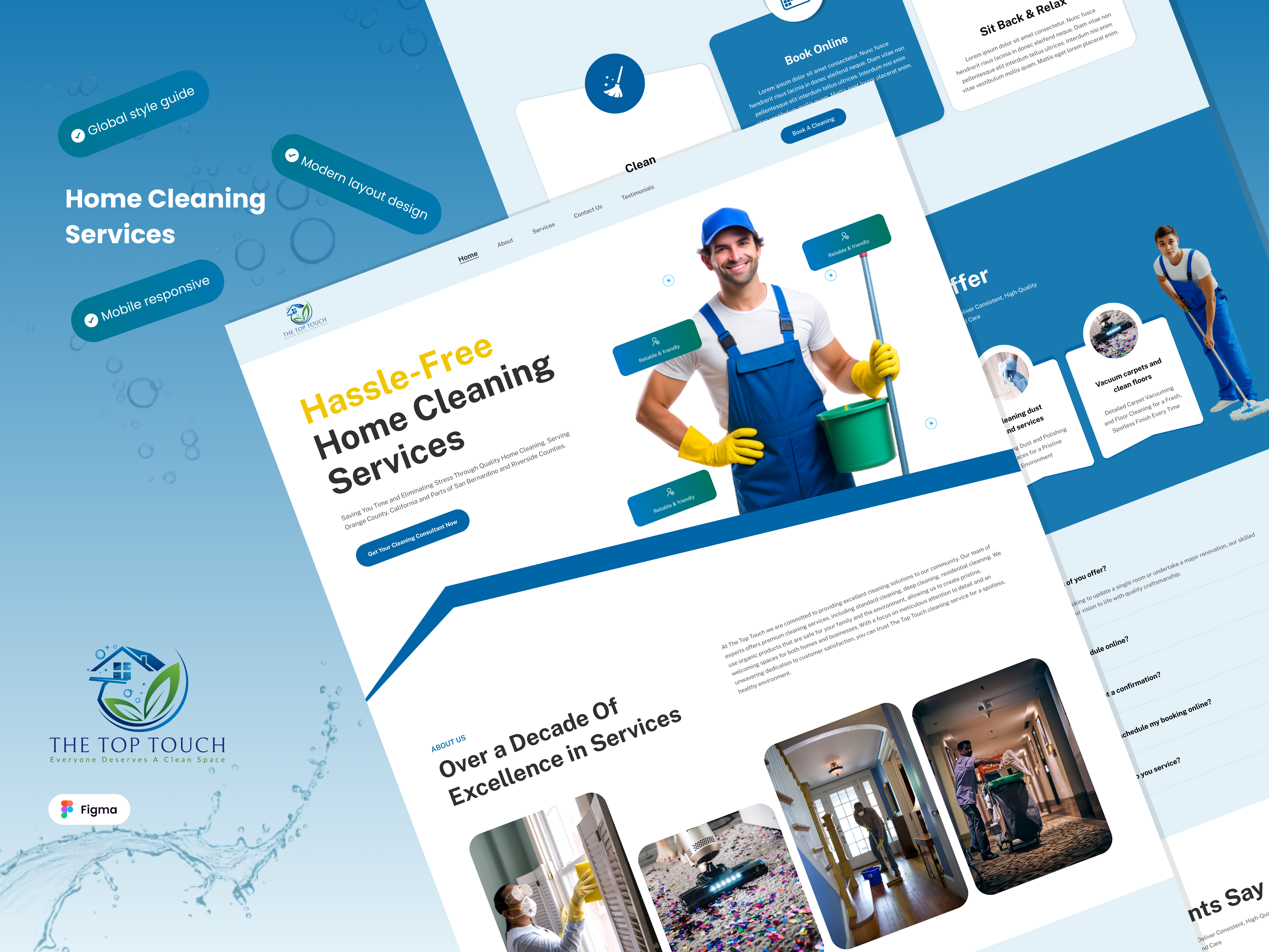 Home Cleaning Service Website branding cleaning website figma home cleaning ui ui design uiux website website design