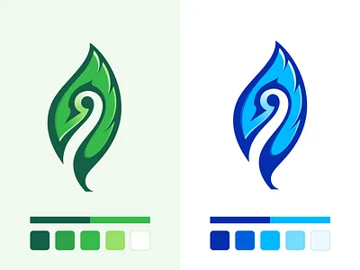 Green & Blue Color Palette for Logo Design bird logo blue color palette brand color palette brand colors brand guidelines color combinations color palette color palette for logo design color system creative logo green blue palette green color palette leaf logo logo logo colors logo design logo in blue logo in green visual identity