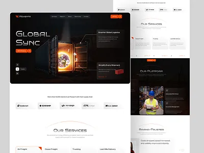 Logistics Company Web Design Landing Page b2b business corporate erp home page interface landing page logistic logistics service platform product product design shipment shipping transportation ui ux web design web interface design website website design