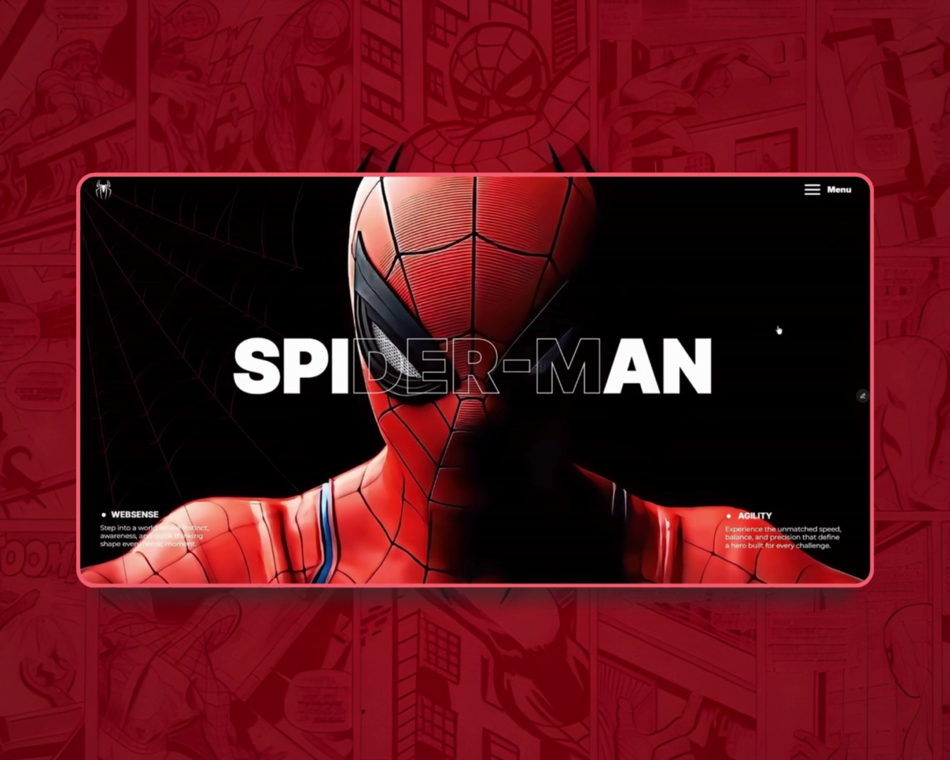 3D Spiderman Website Design 3d animation spider man spider man website ui ux