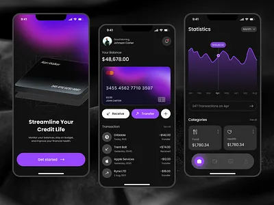 FinWall - A Finance Mobile App UI Design app branding design design uiux figma figma design finance app design modern app design typography ui ui design uixnikunj ux wallet app