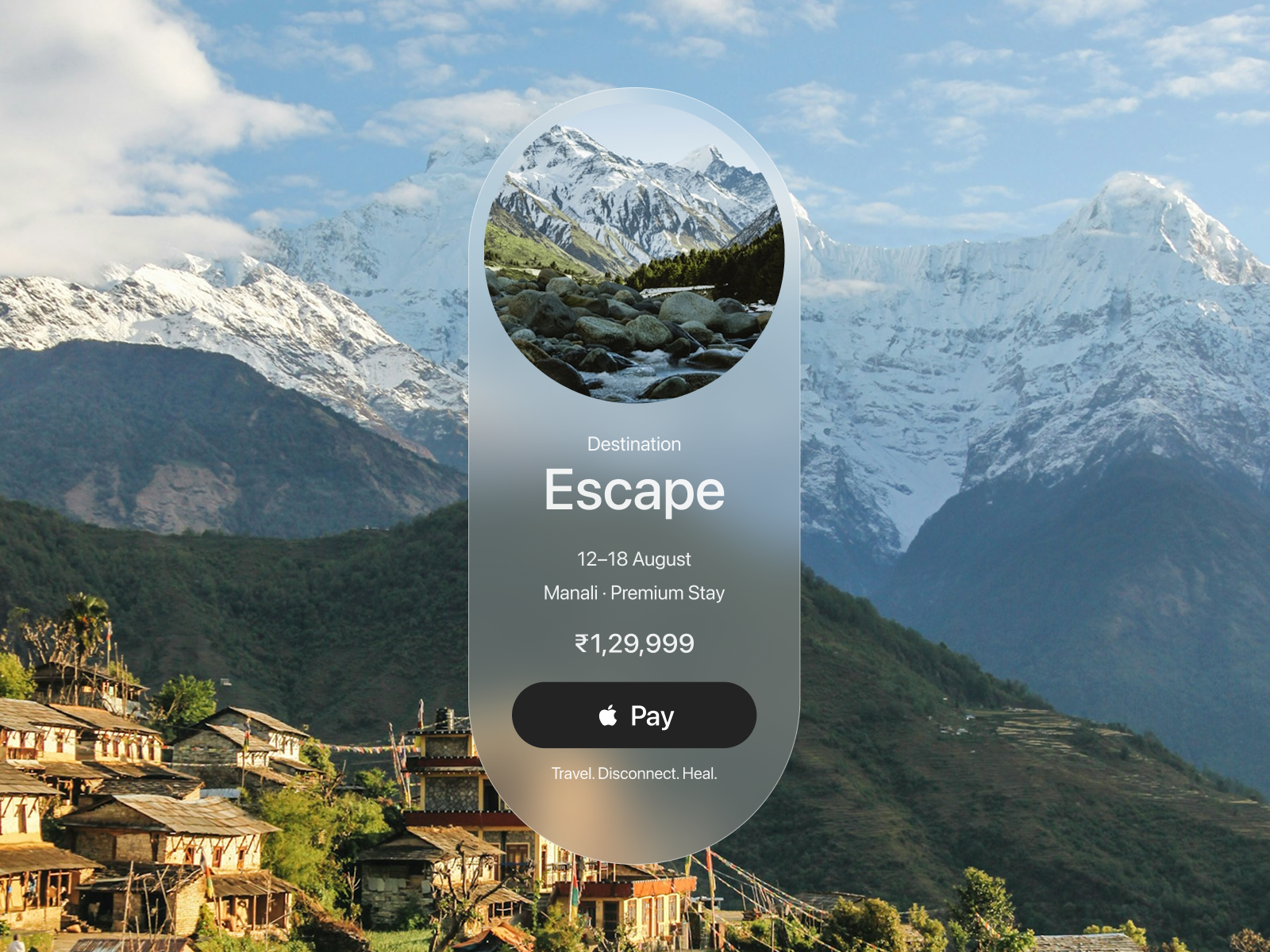 Escape - Premium Travel Booking UI Concept booktrip card ui design ctadesign design design uiux figma figma design glass effect design glassmorphism ui landscape ui design travel app travel app ui typography ui ui design ui designer uiux design uixnikunj user experience ux design