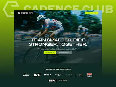 Cyclist Training Website Sport bicycle branding community community platform concept design cycle cycling cyclist fitness healthy home page landing page landing page design sport sport training sporty training training website website website design