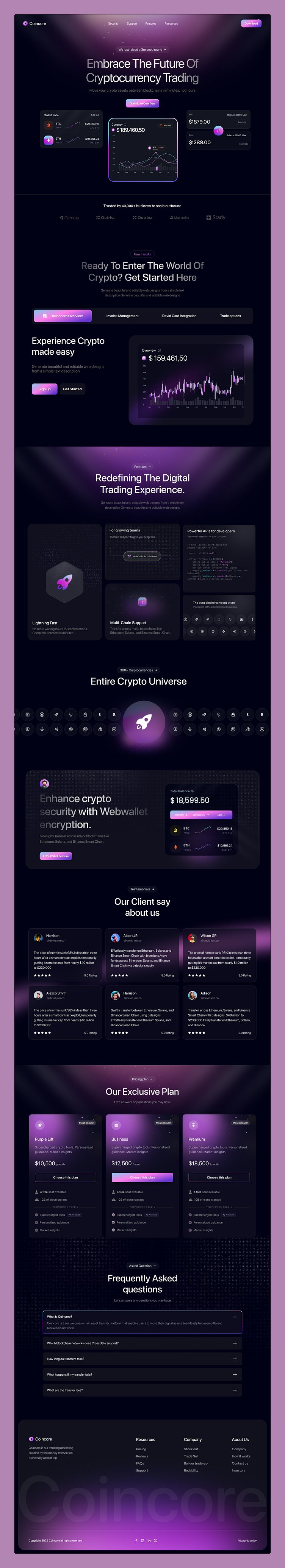 Cryptocurrency Website Design by Auchay Studio on Dribbble