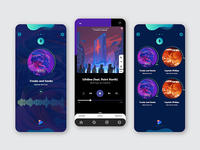 Mobile Music Streaming app design music app ui ux
