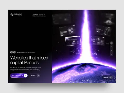 Startup Capital Landing Page — Futuristic Web Design 3d animation branding design figma graphic design illustration logo motion graphics typography ui ux vector