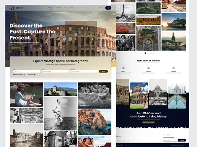 OldView — Vintage Photography UI/UX for History Lovers appdesign concept creative dashboard designinspiration gallery history landingpage mapui monetization photography productdesign tourism ui uiux uxdesign vintage webdesign website