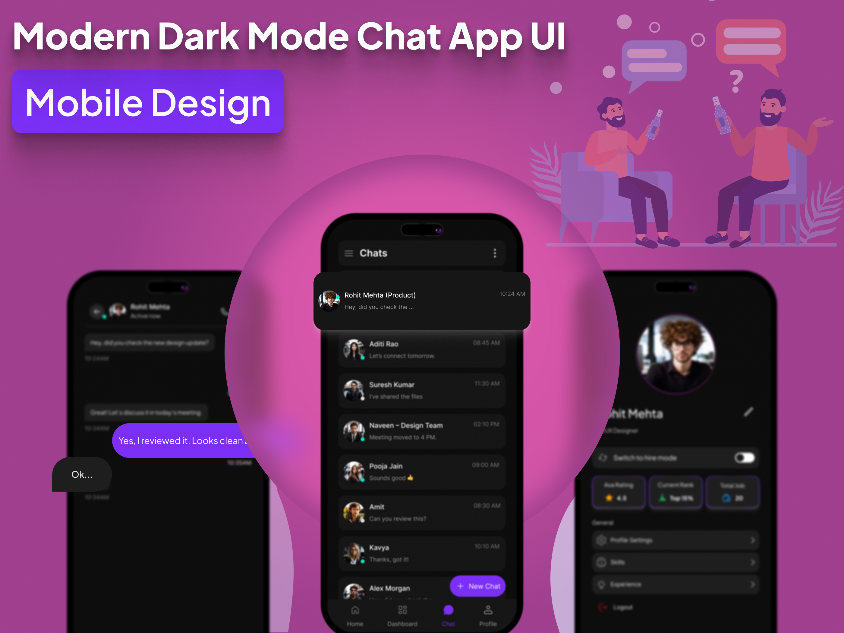 Chat App UI Design chat chatapp dailyuidrops graphic design mobiledesign thumbnail ui uidesign uiux ux webdesign